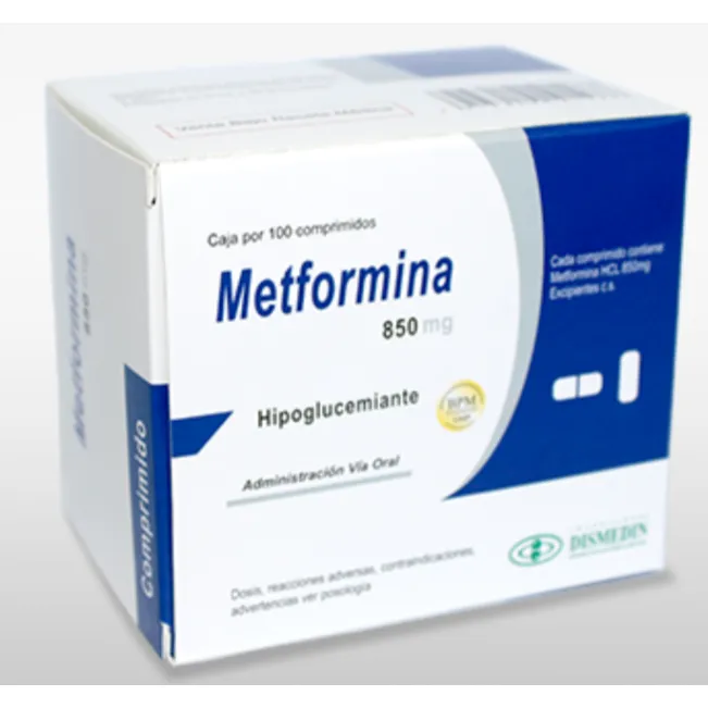 METFORMINA 850 MG CAJA X 100 COMPRIMIDOS - Ecofarma